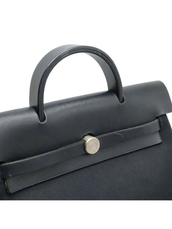 Hermes Herbag a Dos PM Backpack 2-Way Handbag Toile Officier Leather Black Hermès Pre-Owned Vintage Herbag A Dos Toile And Leather GM  main image 2